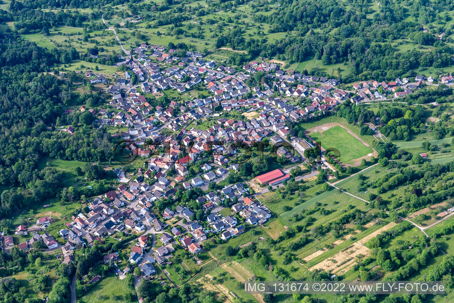 Aerial photograpy of Oberweier in Gaggenau in the state Baden-Wuerttemberg, Germany