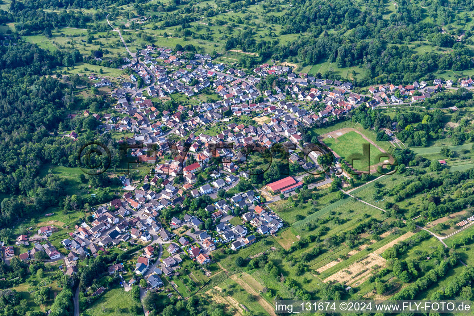 Aerial photograpy of District Oberweier in Gaggenau in the state Baden-Wuerttemberg, Germany