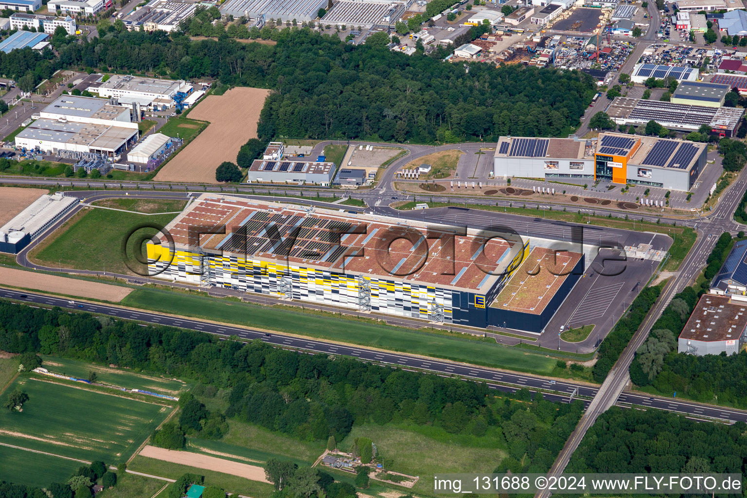Edeka Südwest central warehouse logistics center in the district Rauental in Rastatt in the state Baden-Wuerttemberg, Germany