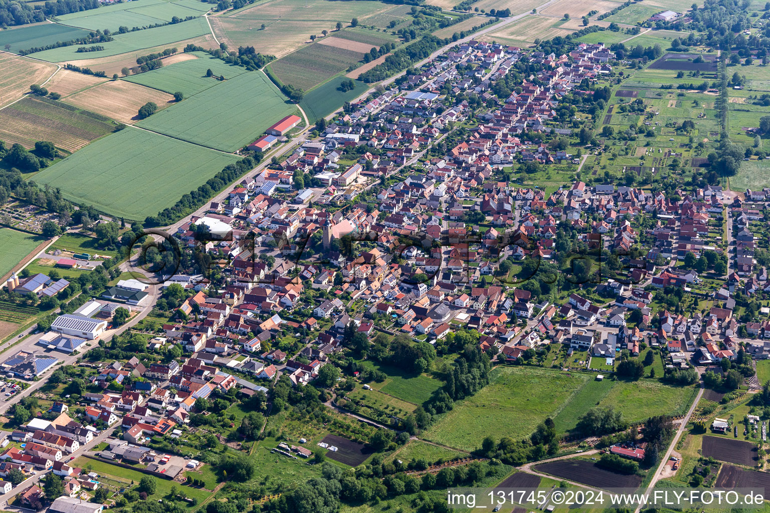 Drone image of Steinfeld in the state Rhineland-Palatinate, Germany