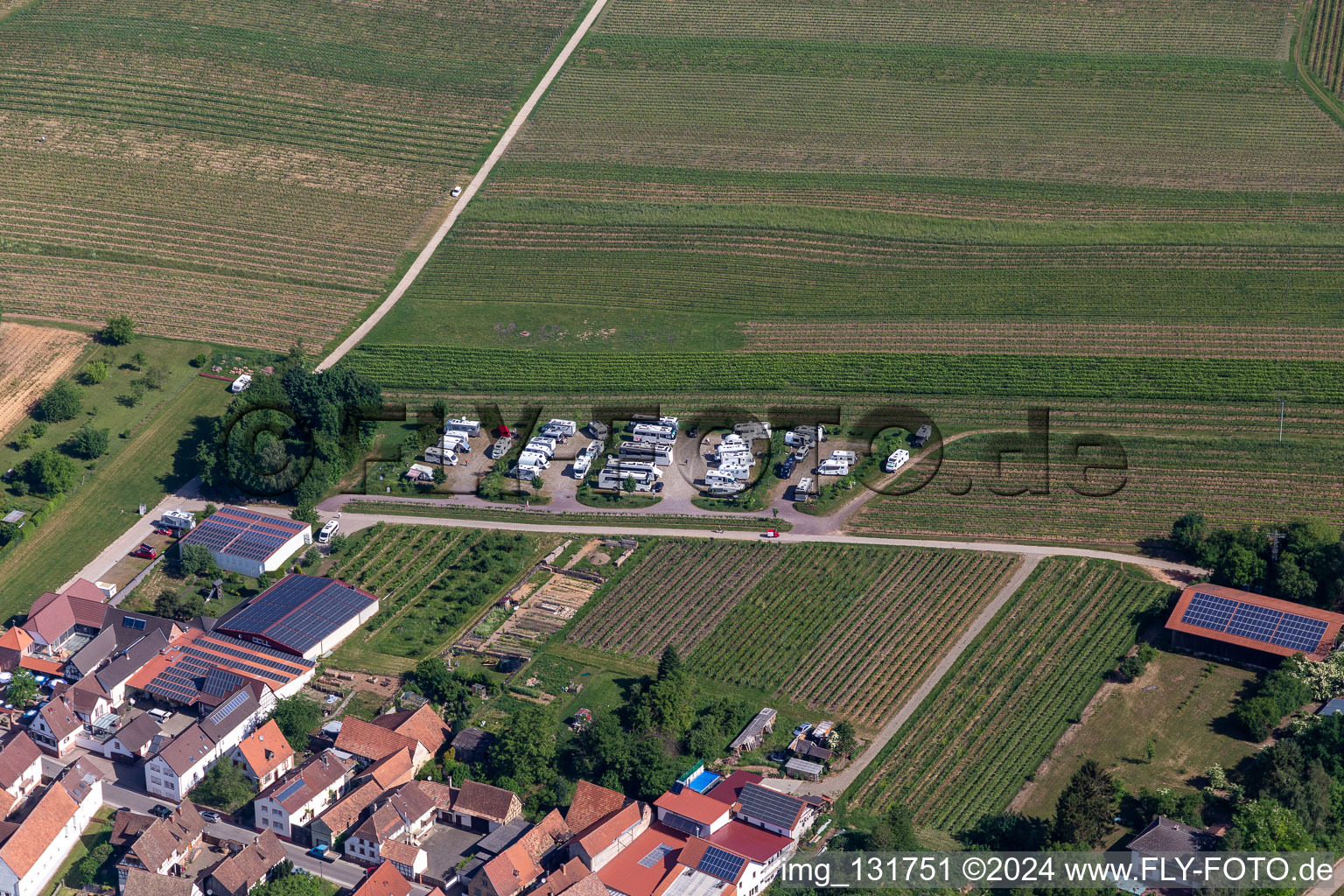 Motorhome parking space in Dierbach in the state Rhineland-Palatinate, Germany