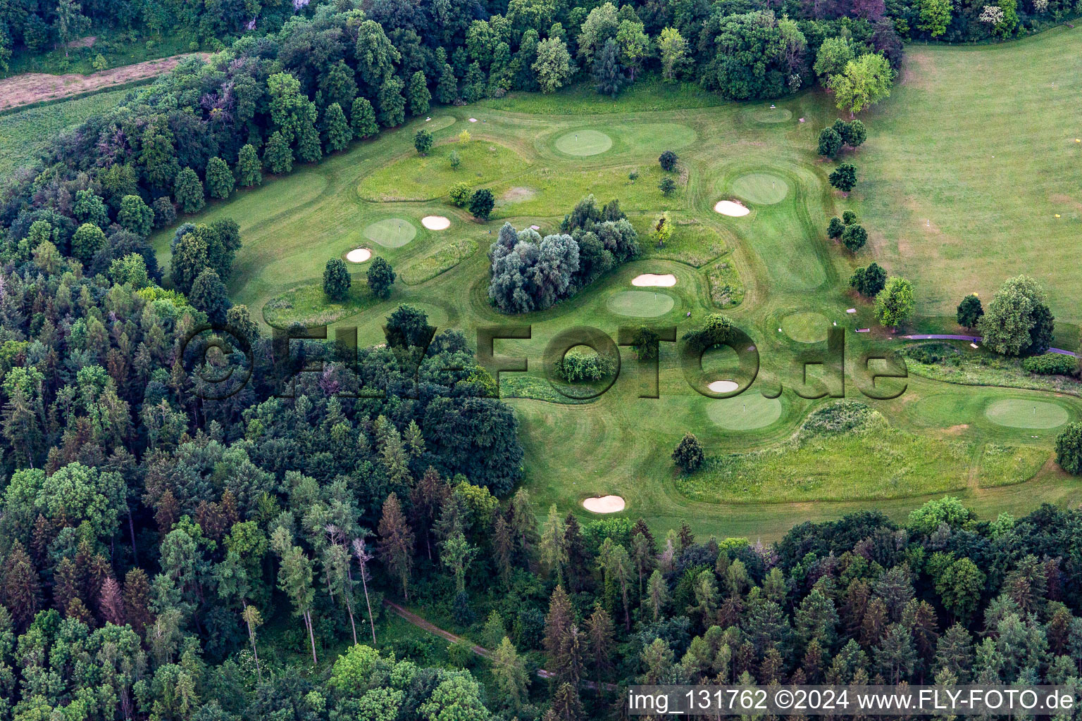 Aerial photograpy of The Country Club Schloss Langenstein - The golf course on Lake Constance in the district Orsingen in Orsingen-Nenzingen in the state Baden-Wuerttemberg, Germany