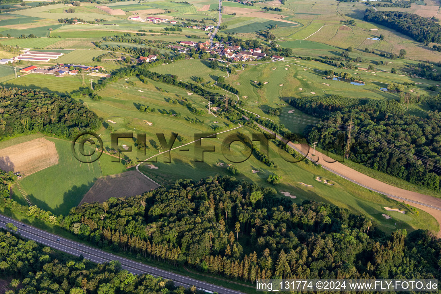 Aerial view of GOLF COURSE STEISSLINGEN GMBH in the district Wiechs in Steißlingen in the state Baden-Wuerttemberg, Germany