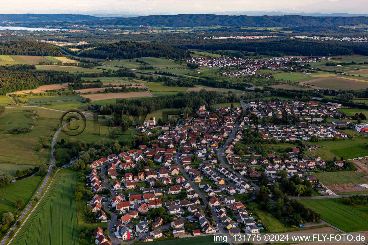 Aerial view of District Beuren an der Aach in Singen in the state Baden-Wuerttemberg, Germany