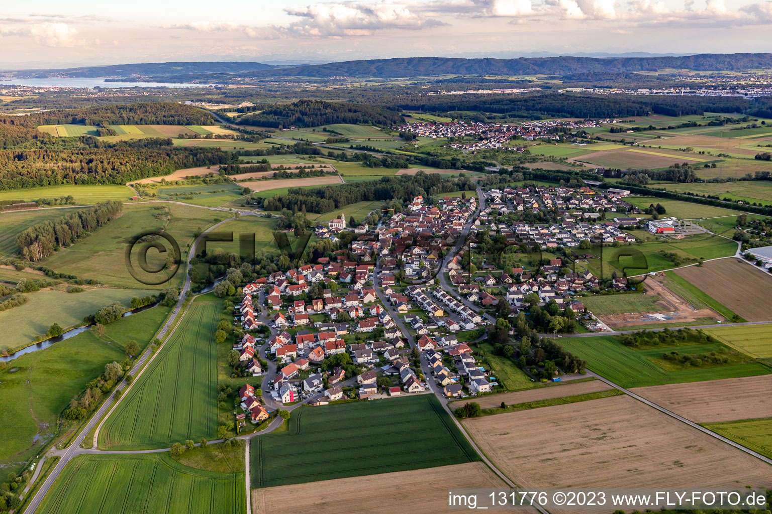 Aerial view of District Beuren an der Aach in Singen in the state Baden-Wuerttemberg, Germany
