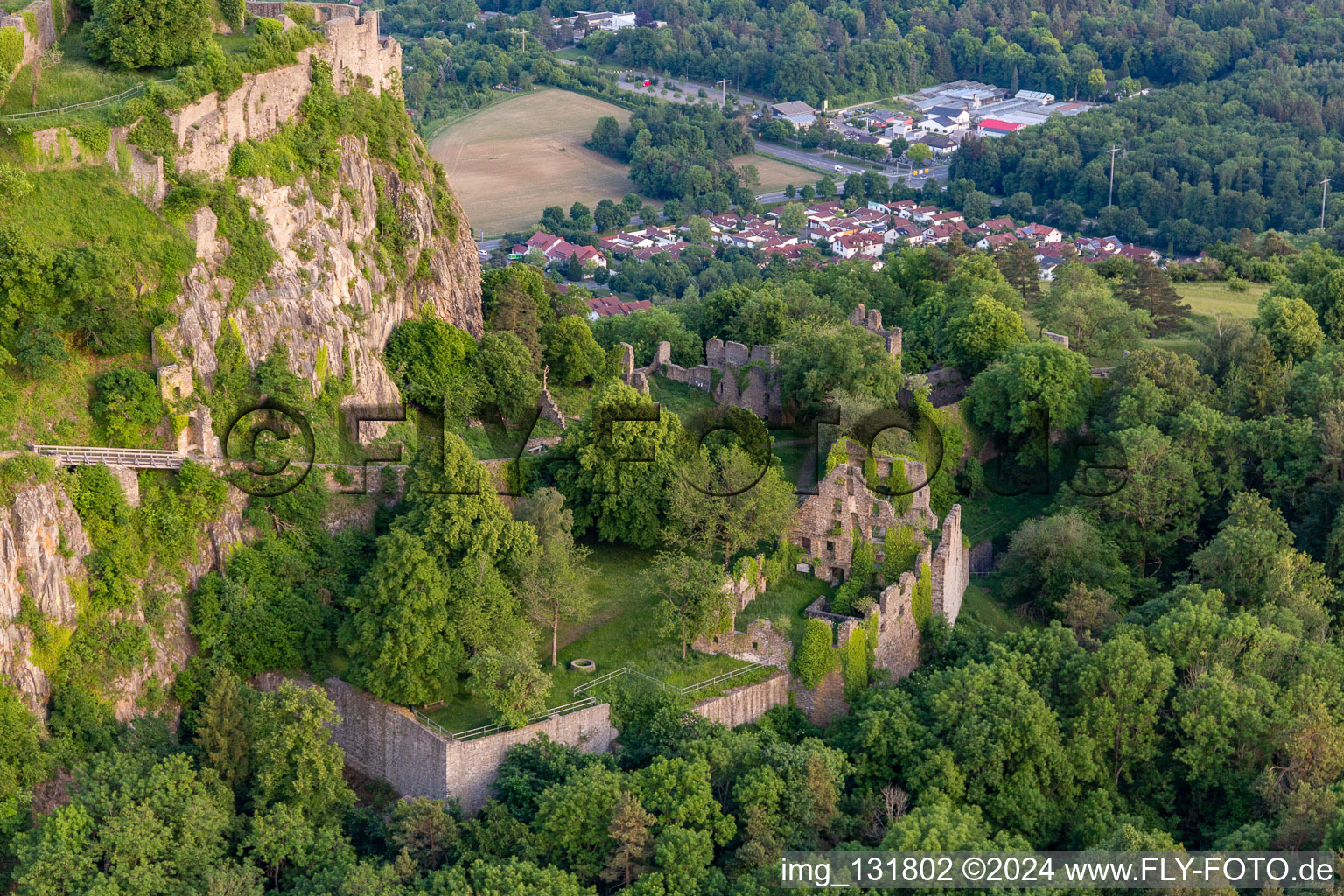 Aerial view of Singen in the state Baden-Wuerttemberg, Germany