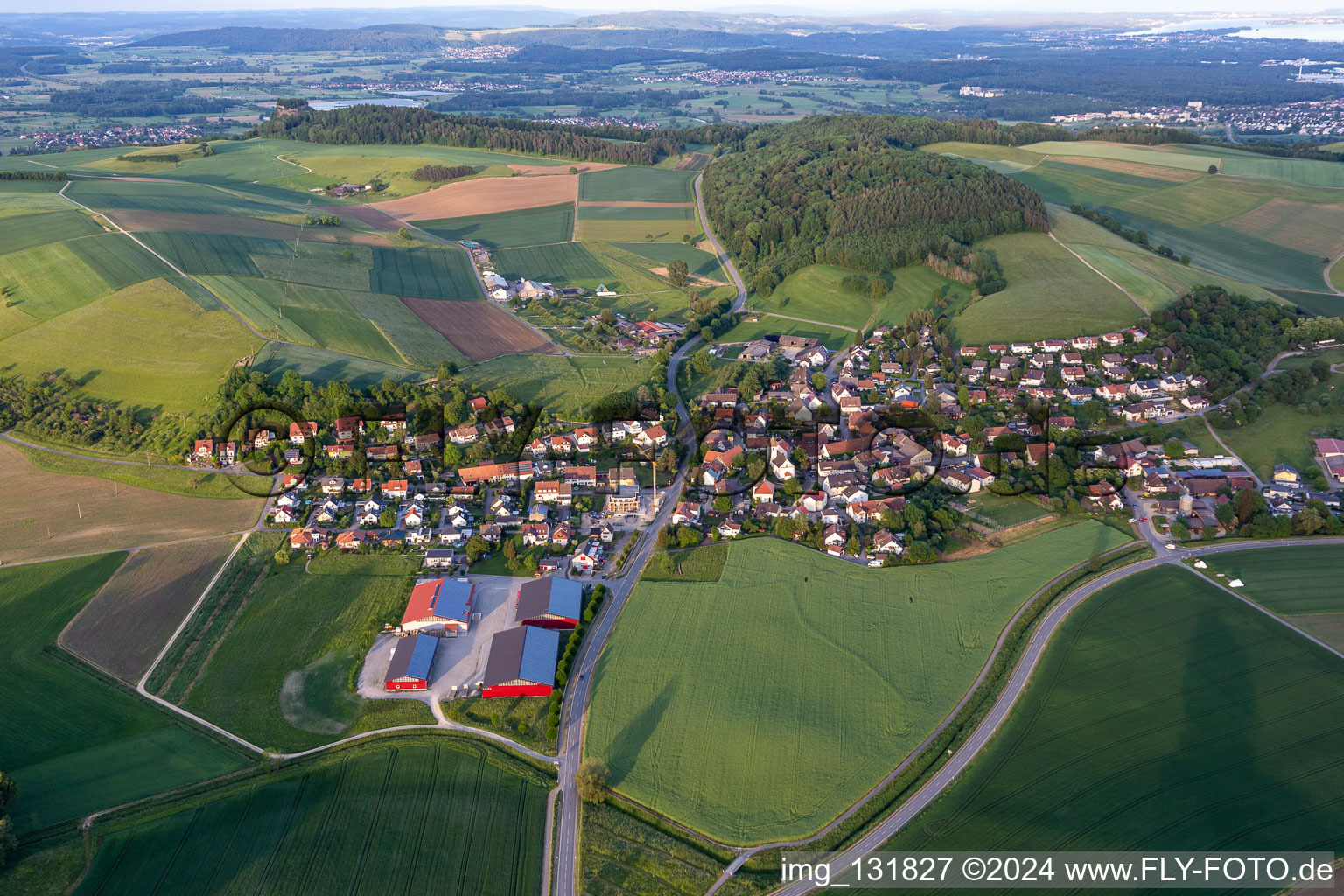 Aerial photograpy of District Duchtlingen in Hilzingen in the state Baden-Wuerttemberg, Germany