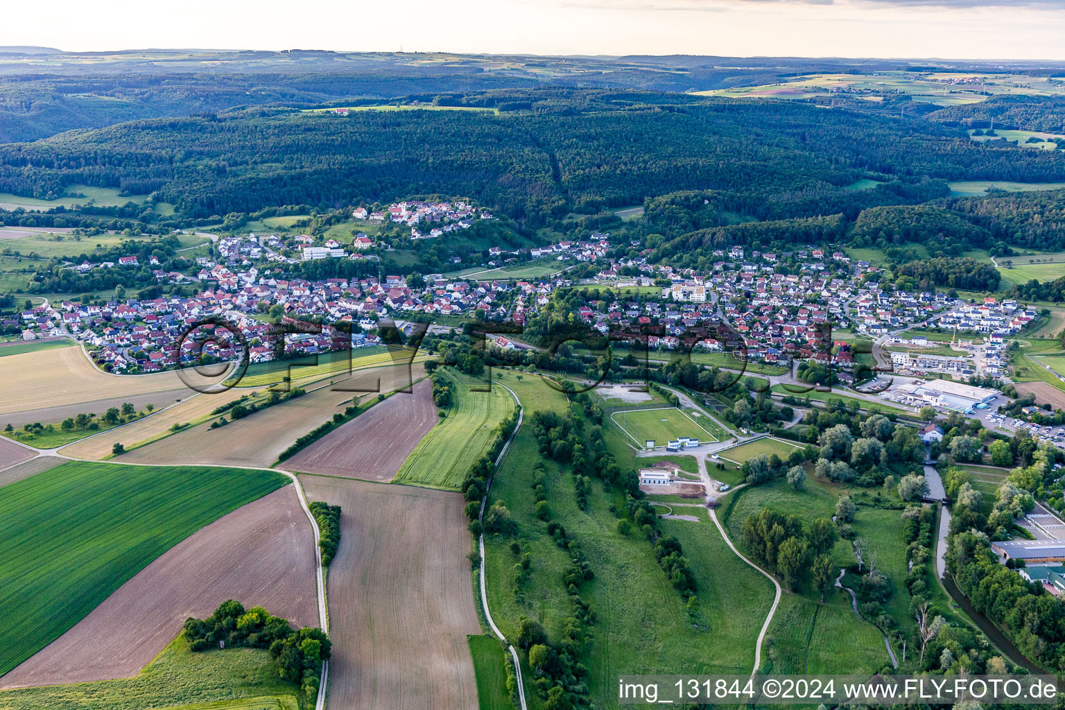 Aerial photograpy of Aach in the state Baden-Wuerttemberg, Germany