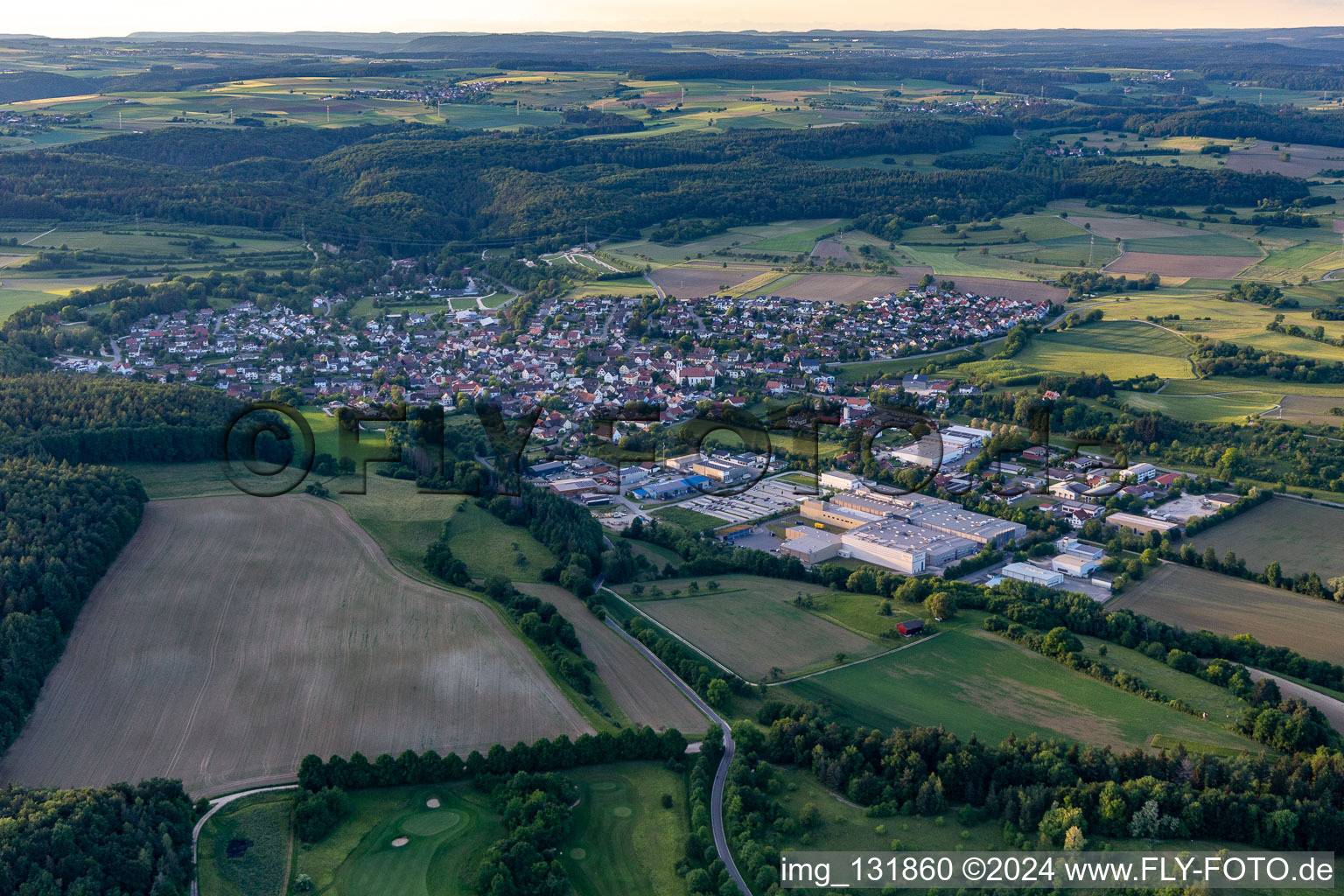 Aerial photograpy of Eigeltingen in the state Baden-Wuerttemberg, Germany