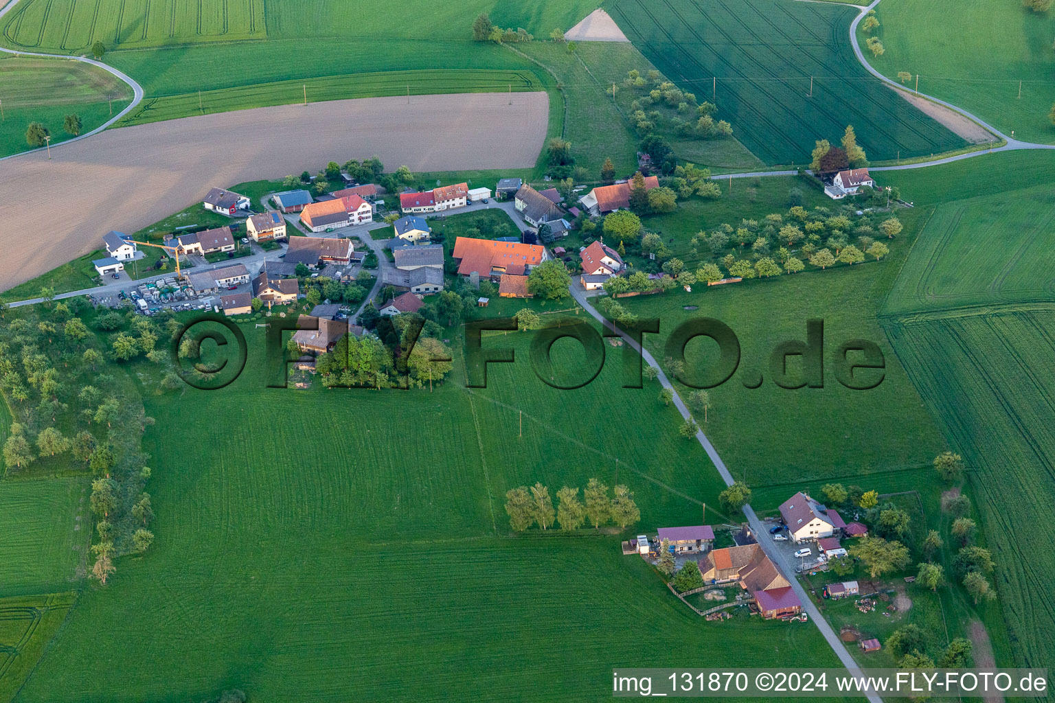 Aerial photograpy of District Gallmannsweil in Mühlingen in the state Baden-Wuerttemberg, Germany