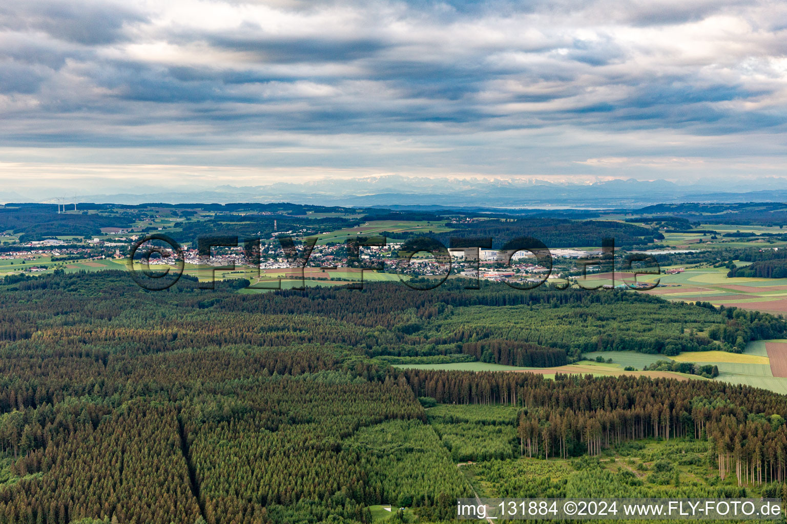 Pfullendorf in the state Baden-Wuerttemberg, Germany from above