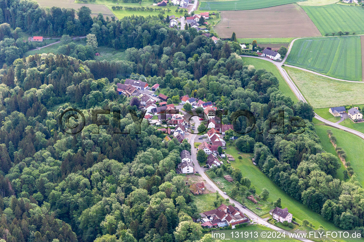 Aerial view of District Schmalegg in Ravensburg in the state Baden-Wuerttemberg, Germany