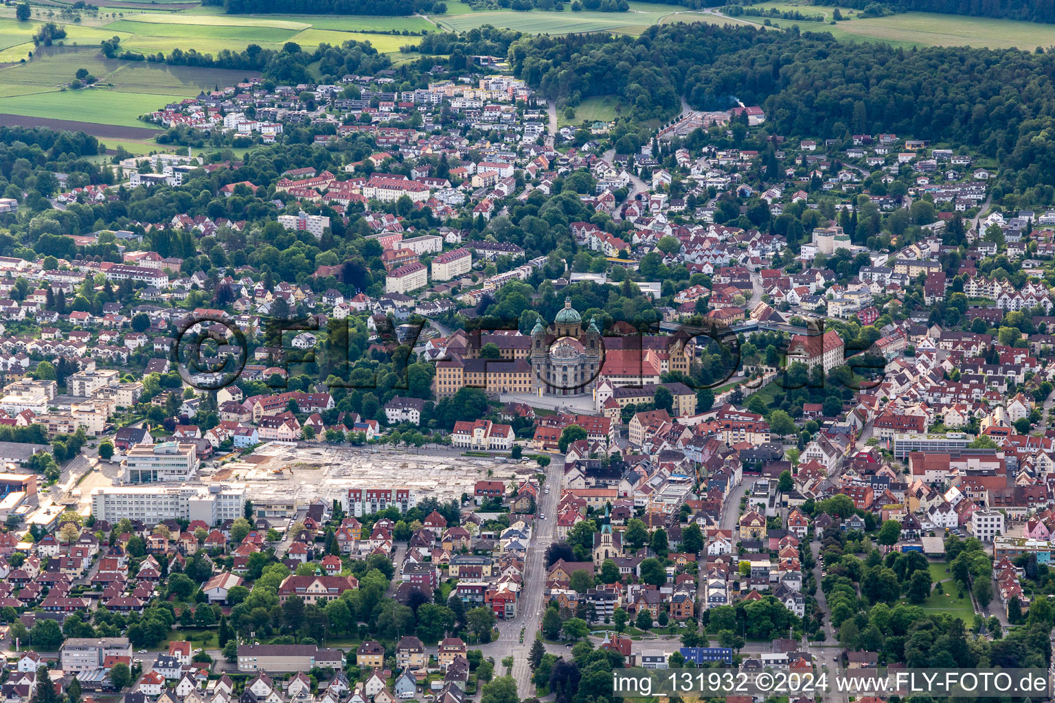 Aerial photograpy of Weingarten bei Ravensburg in the state Baden-Wuerttemberg, Germany