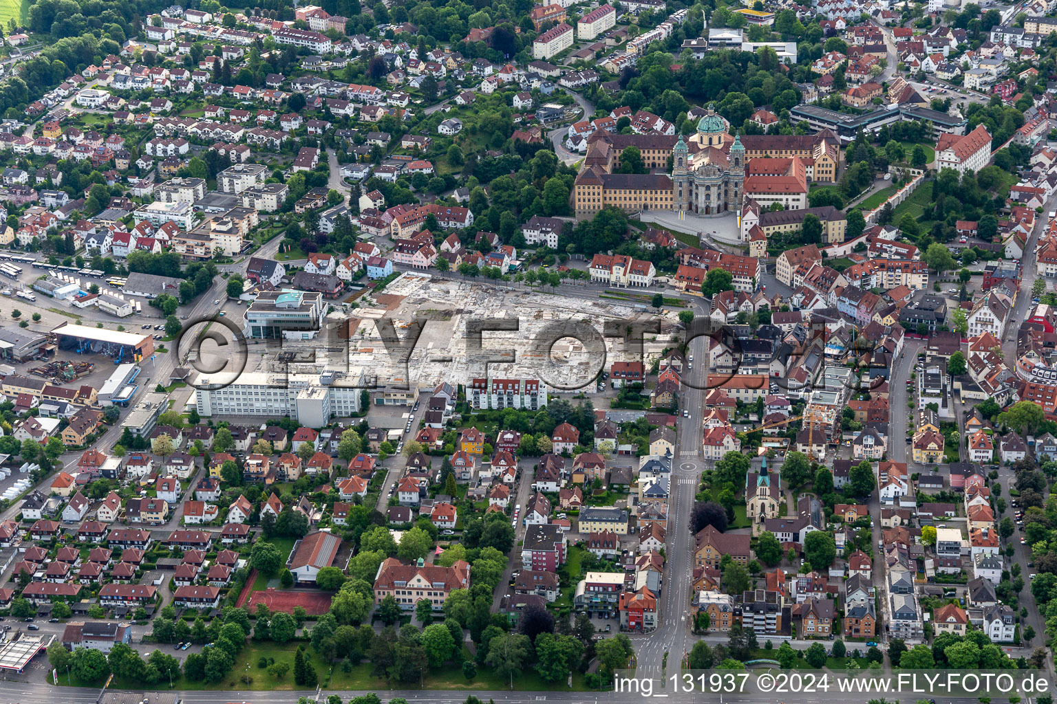 Aerial photograpy of Basilica of St. Martin in Weingarten bei Ravensburg in the state Baden-Wuerttemberg, Germany