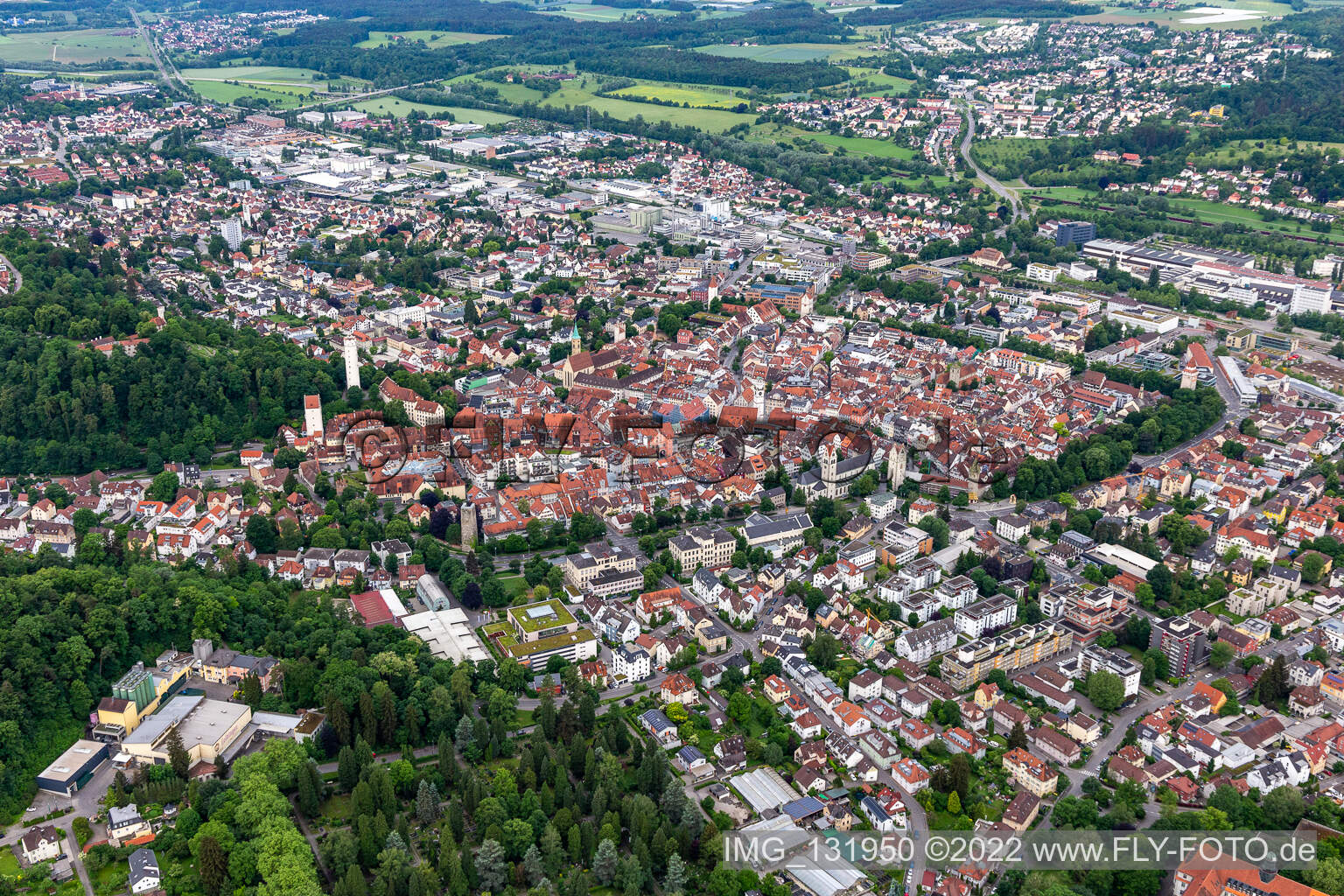 Old town in Ravensburg in the state Baden-Wuerttemberg, Germany