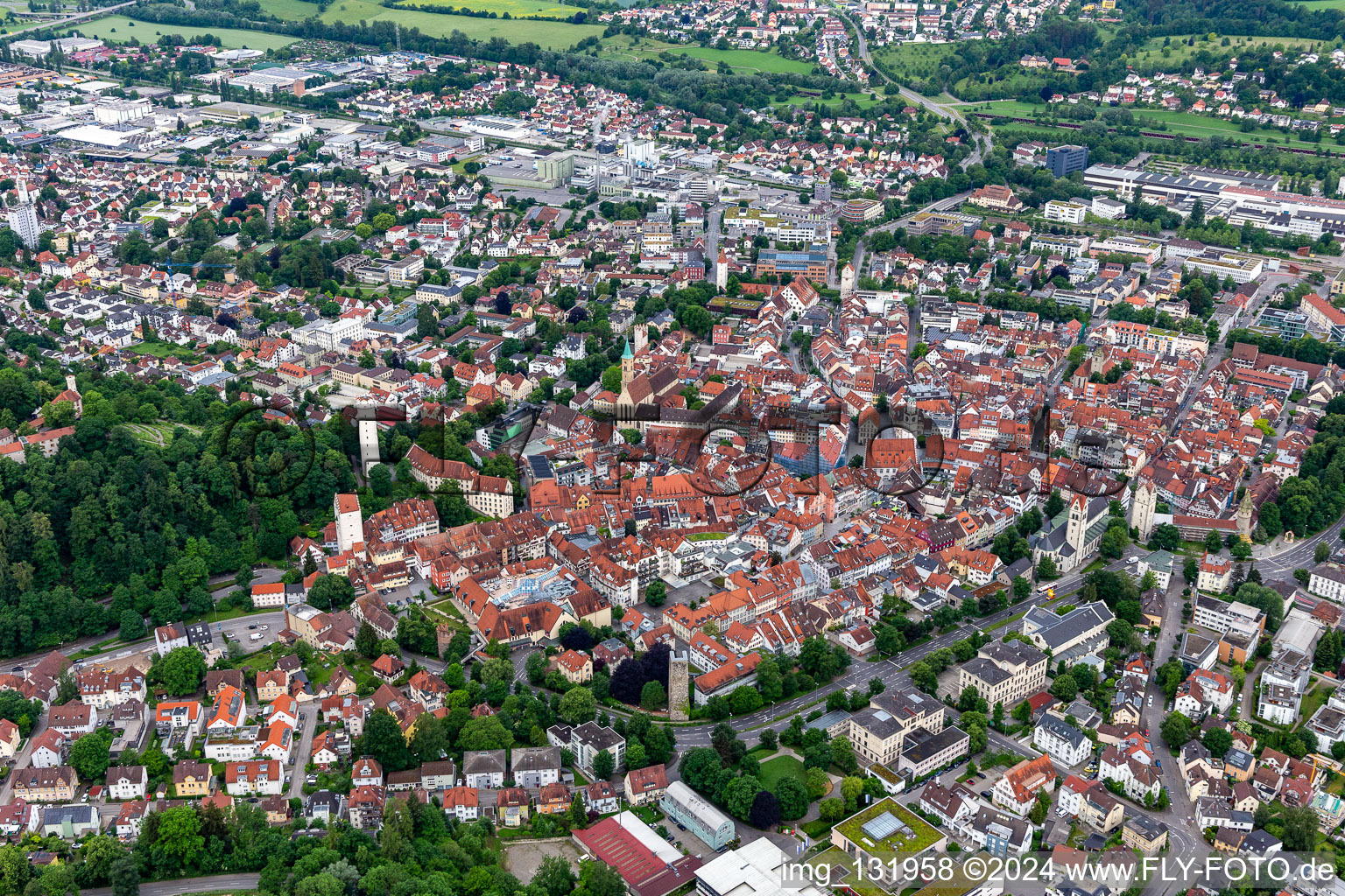 Historic Old Town in Ravensburg in the state Baden-Wuerttemberg, Germany