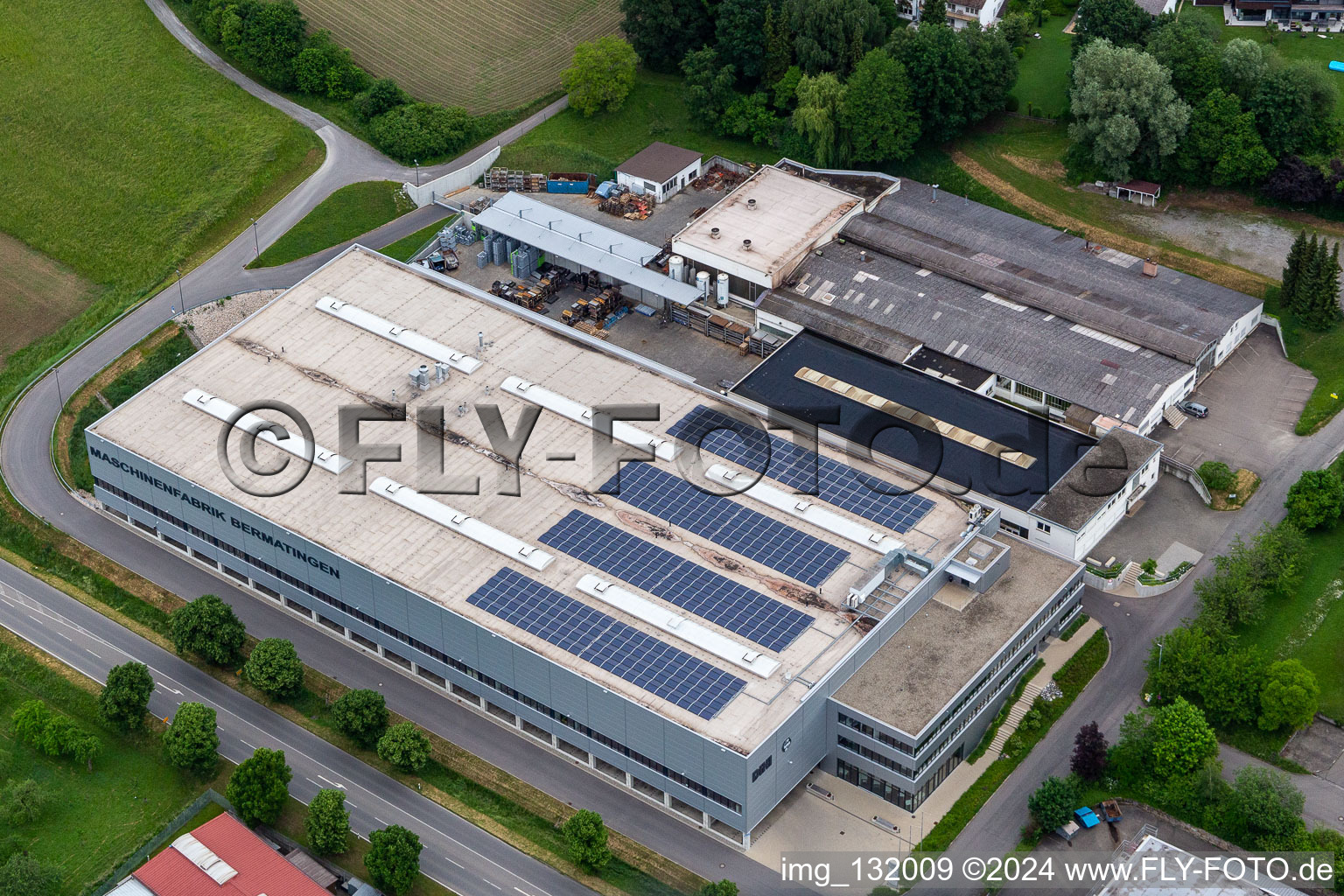 Aerial photograpy of Maschinenfabrik Bermatingen GmbH & Co. KG in Bermatingen in the state Baden-Wuerttemberg, Germany