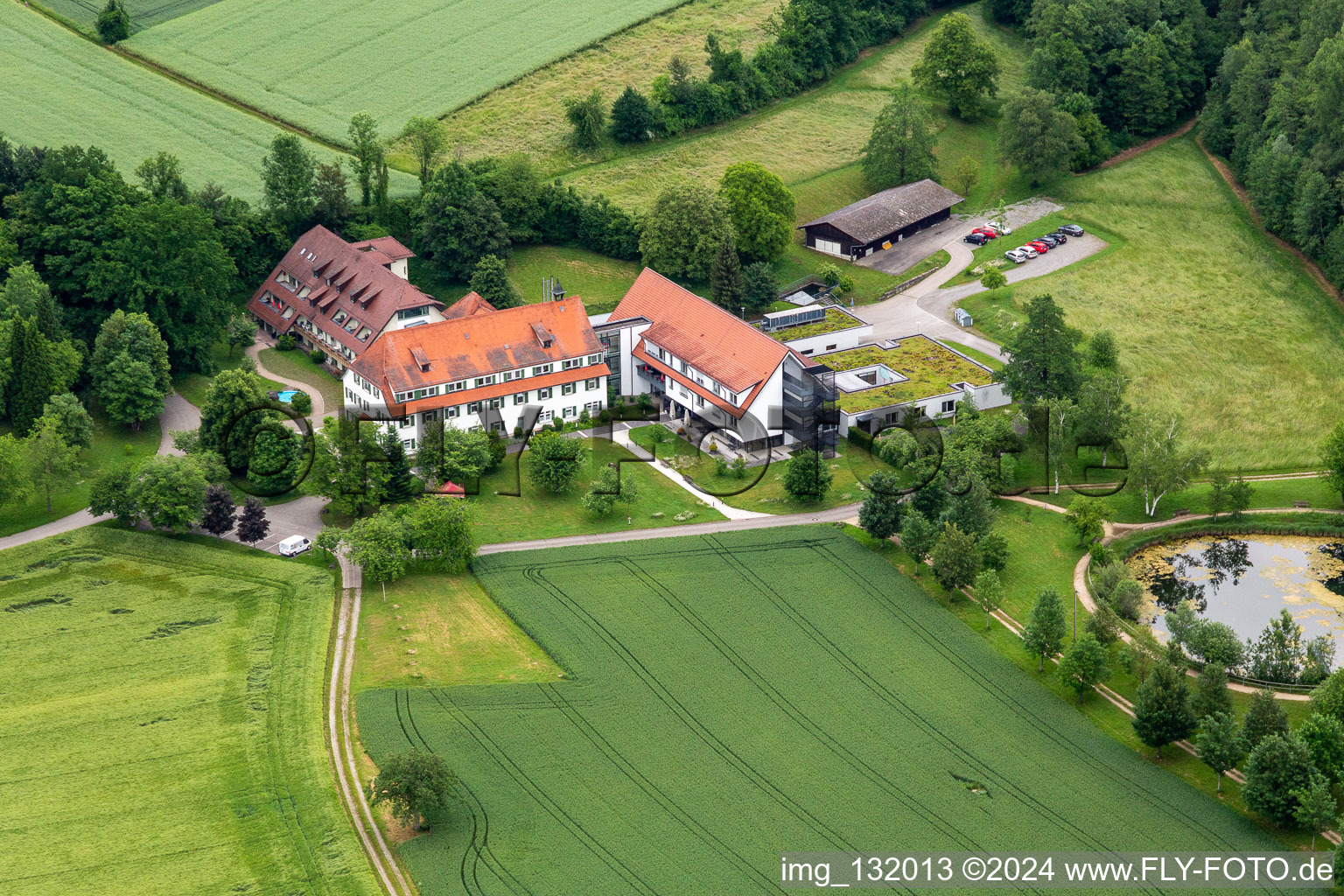 Aerial view of Wespach retirement and nursing home in Salem in the state Baden-Wuerttemberg, Germany