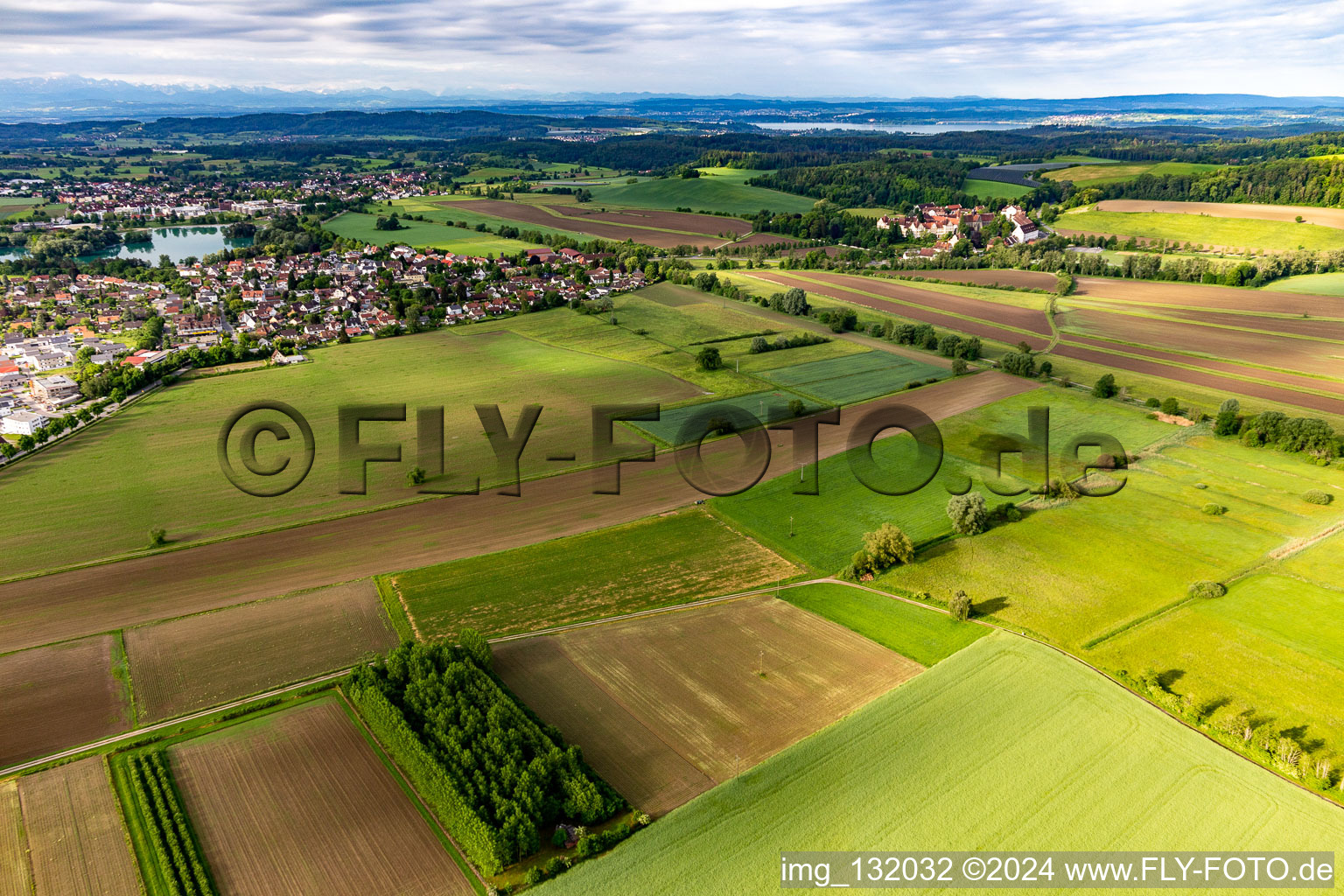 Aerial view of District Stefansfeld in Salem in the state Baden-Wuerttemberg, Germany