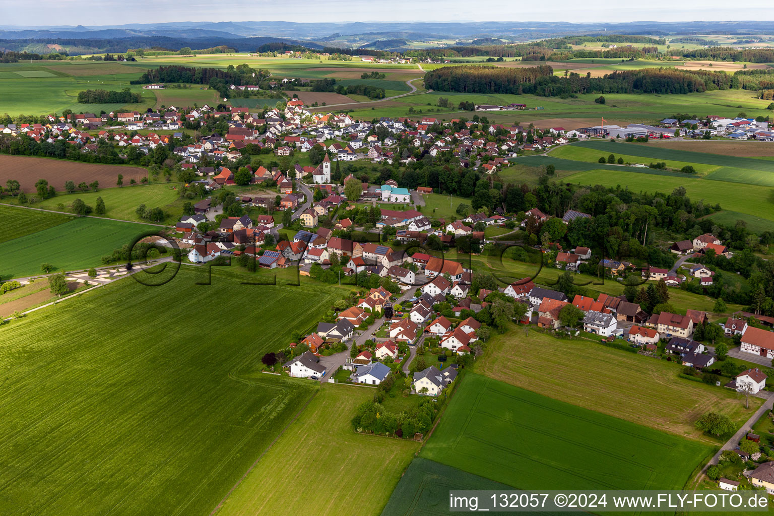 Aerial view of District Herdwangen in Herdwangen-Schönach in the state Baden-Wuerttemberg, Germany