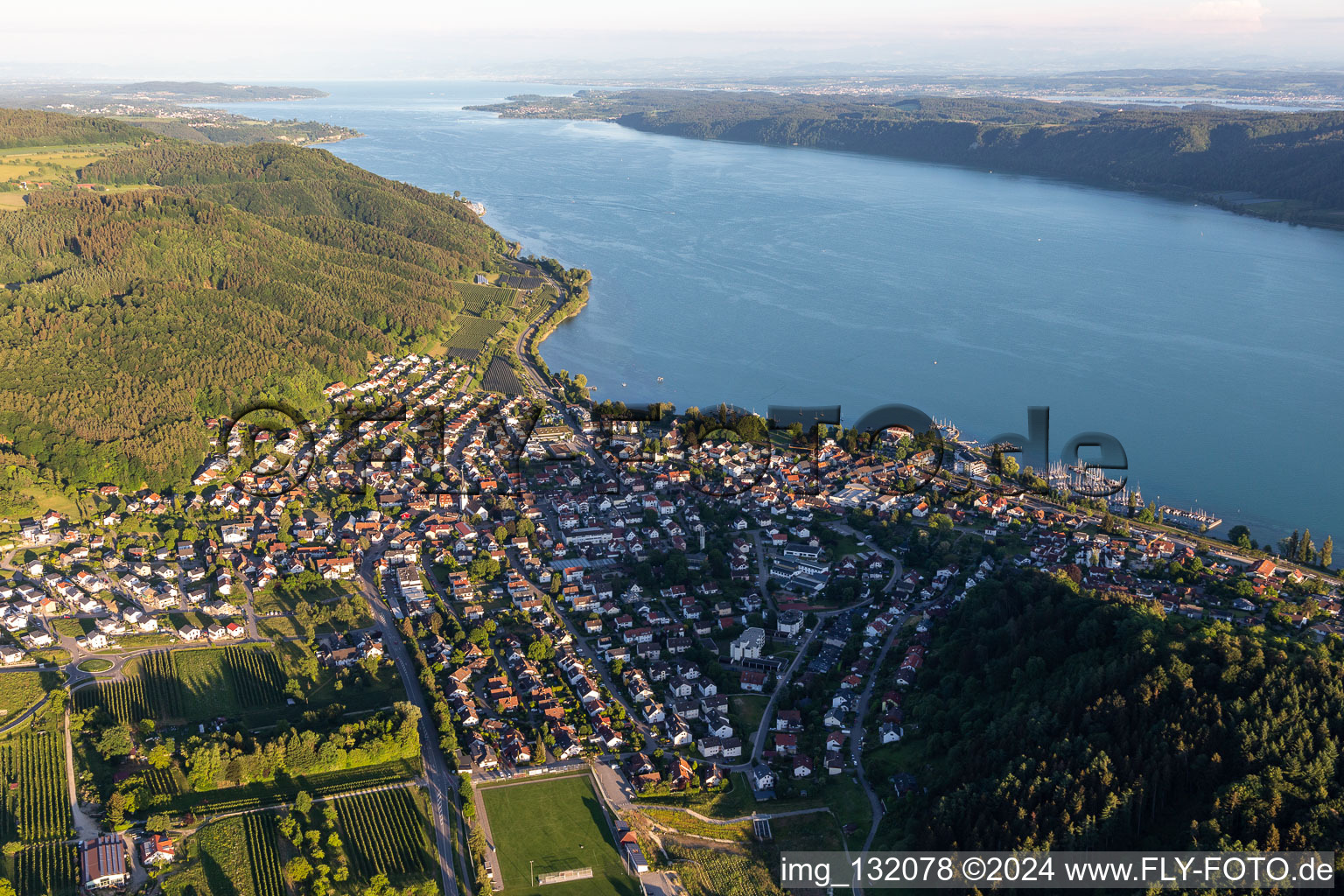 District Ludwigshafen in Bodman-Ludwigshafen in the state Baden-Wuerttemberg, Germany seen from a drone