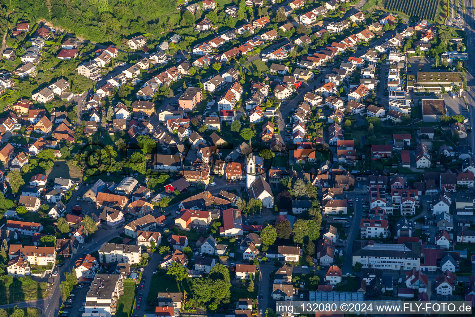 Aerial view of District Ludwigshafen in Bodman-Ludwigshafen in the state Baden-Wuerttemberg, Germany