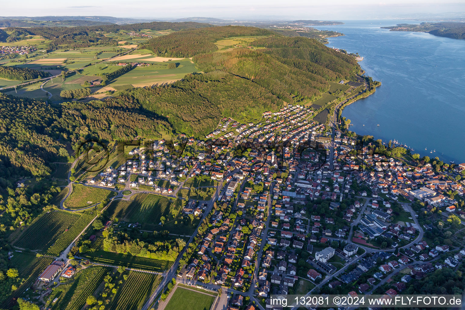 Aerial photograpy of District Ludwigshafen in Bodman-Ludwigshafen in the state Baden-Wuerttemberg, Germany