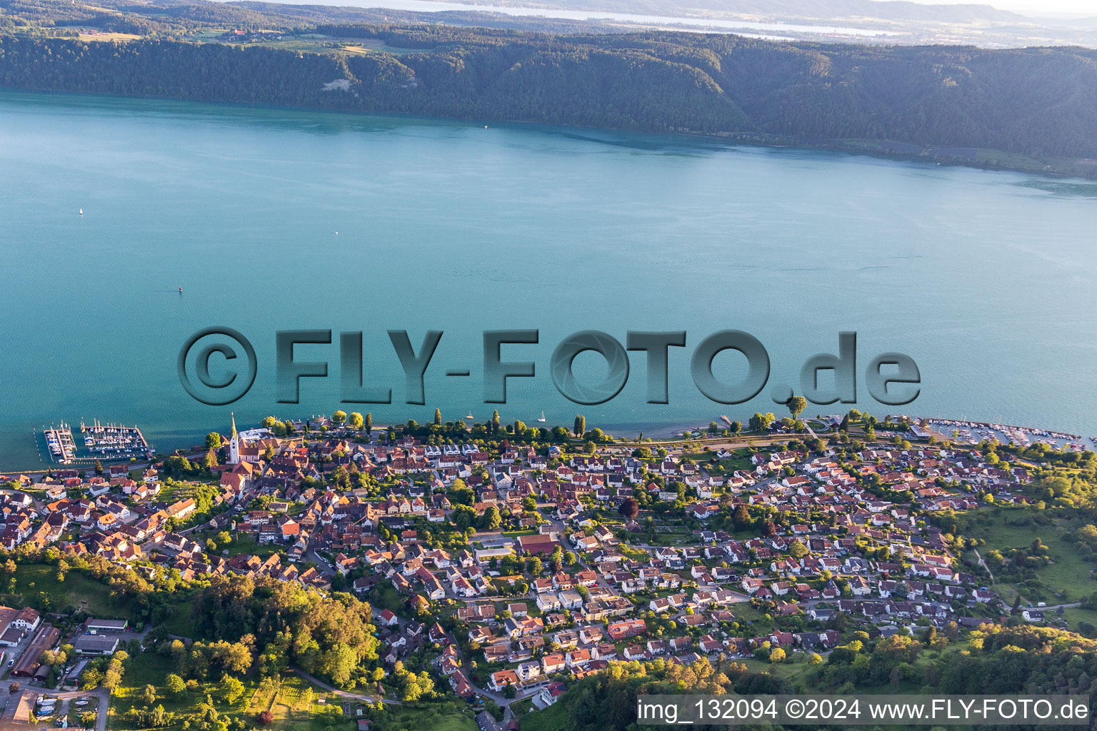 Oblique view of Sipplingen in the state Baden-Wuerttemberg, Germany