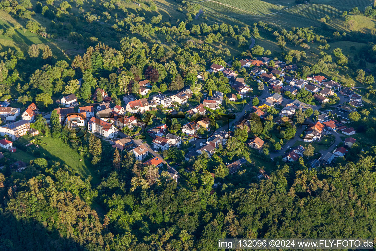 Aerial view of District Hödingen in Überlingen in the state Baden-Wuerttemberg, Germany