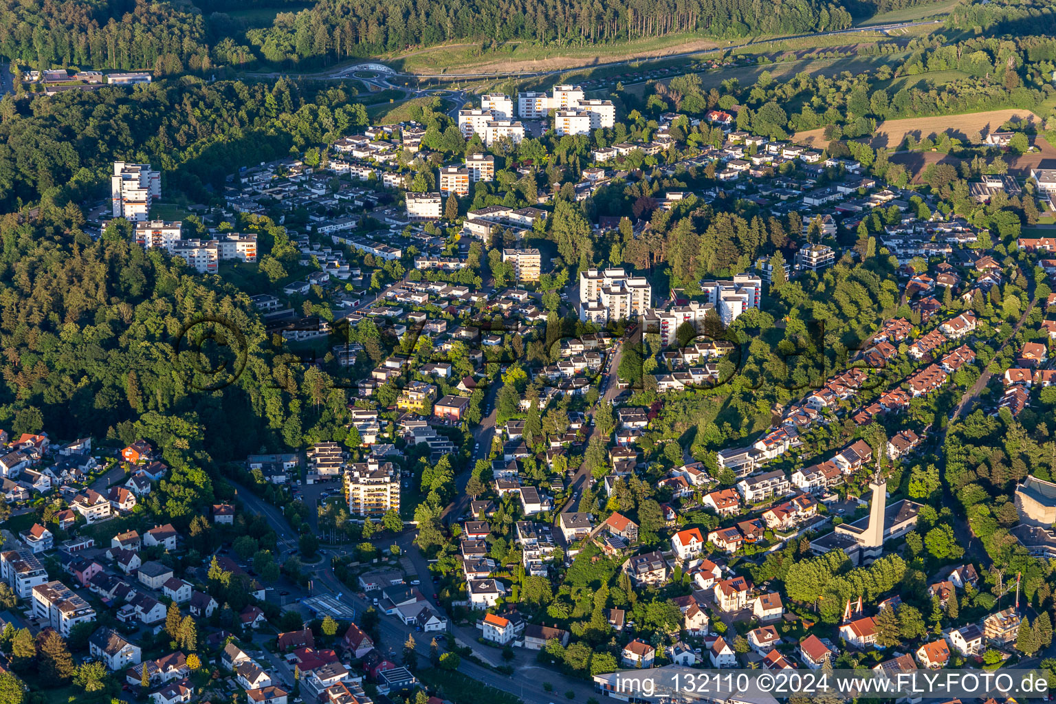 Aerial view of Überlingen in the state Baden-Wuerttemberg, Germany