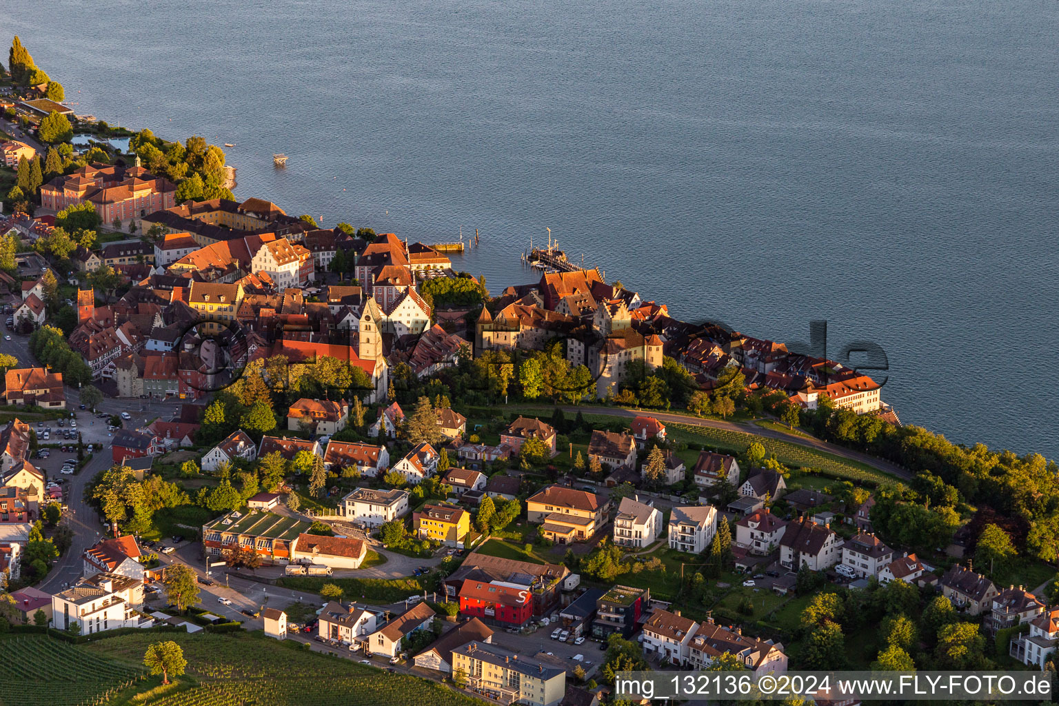 Aerial view of Meersburg in the state Baden-Wuerttemberg, Germany