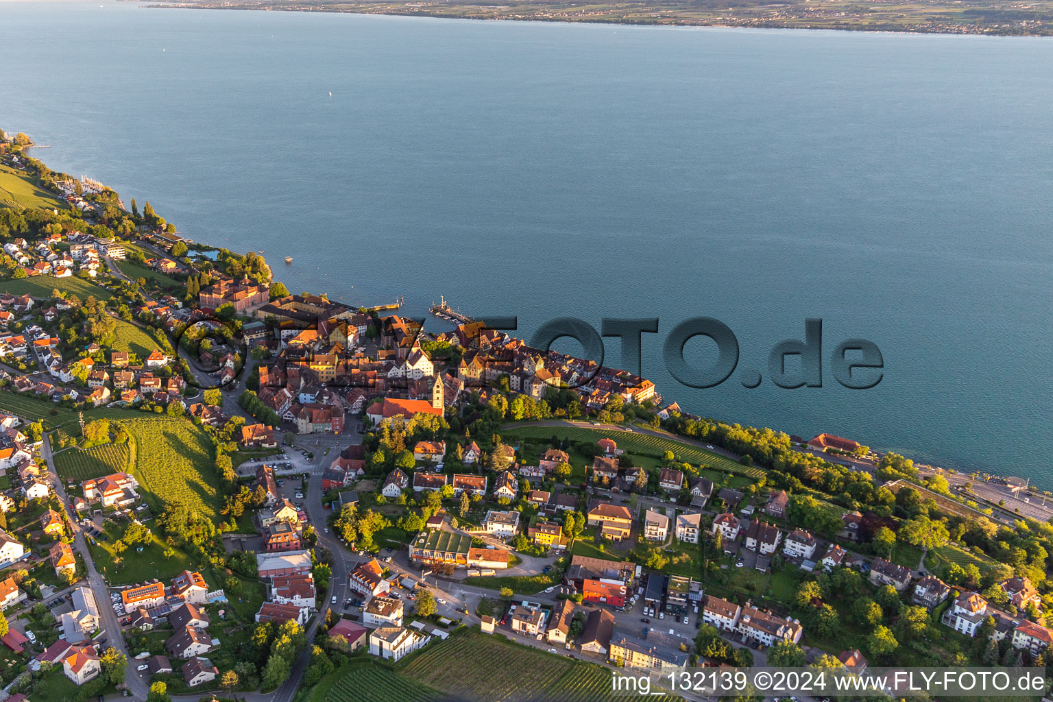 Aerial photograpy of Meersburg in the state Baden-Wuerttemberg, Germany