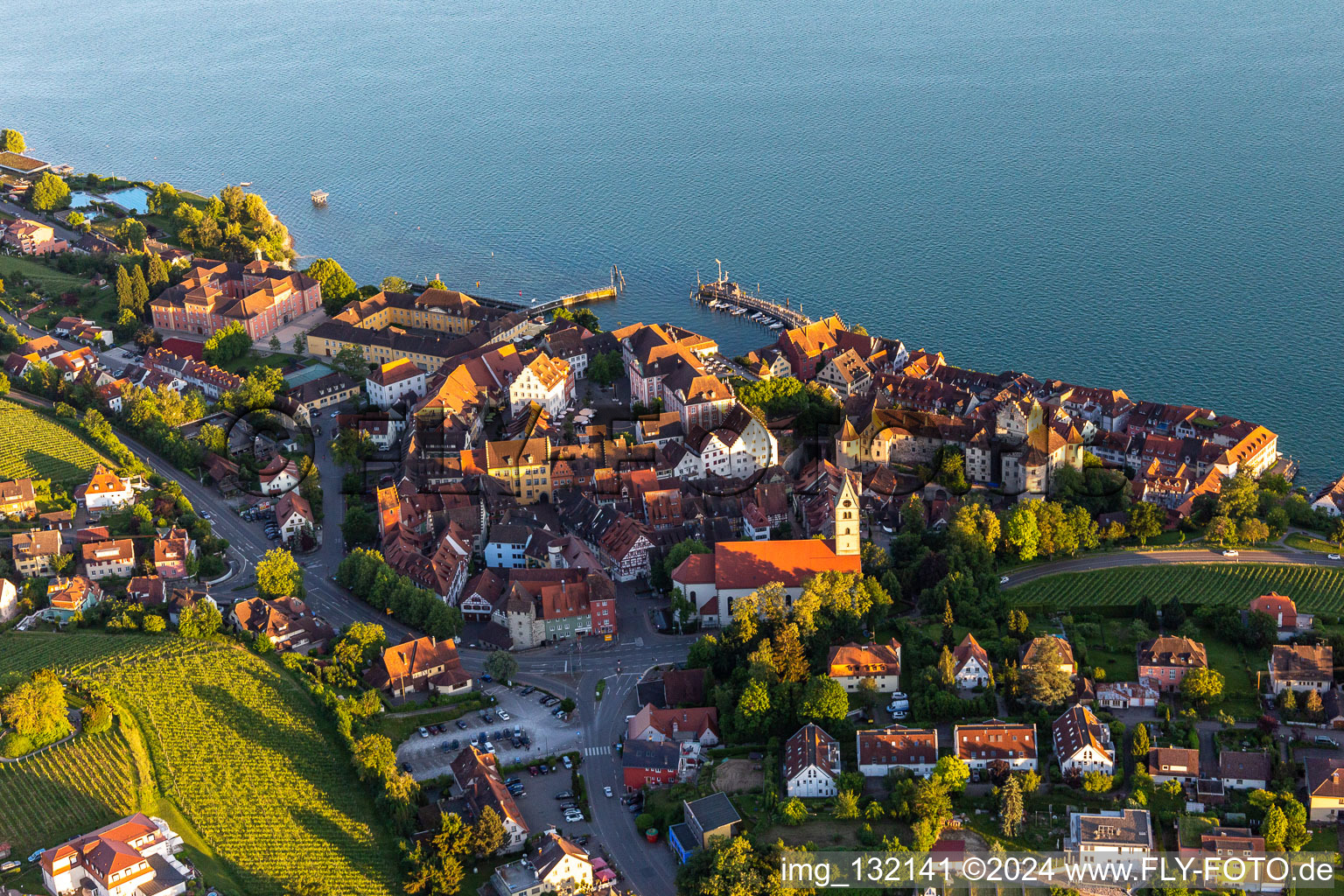 Oblique view of Meersburg in the state Baden-Wuerttemberg, Germany