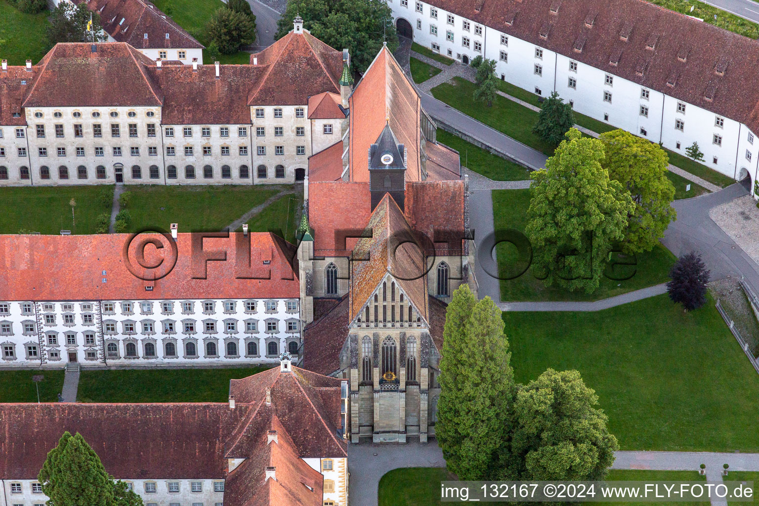 School Castle Salem in the district Stefansfeld in Salem in the state Baden-Wuerttemberg, Germany from above