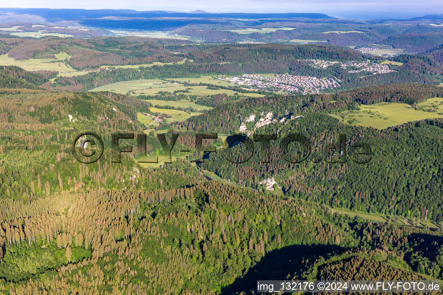 Fridingen an der Donau in the state Baden-Wuerttemberg, Germany from the drone perspective