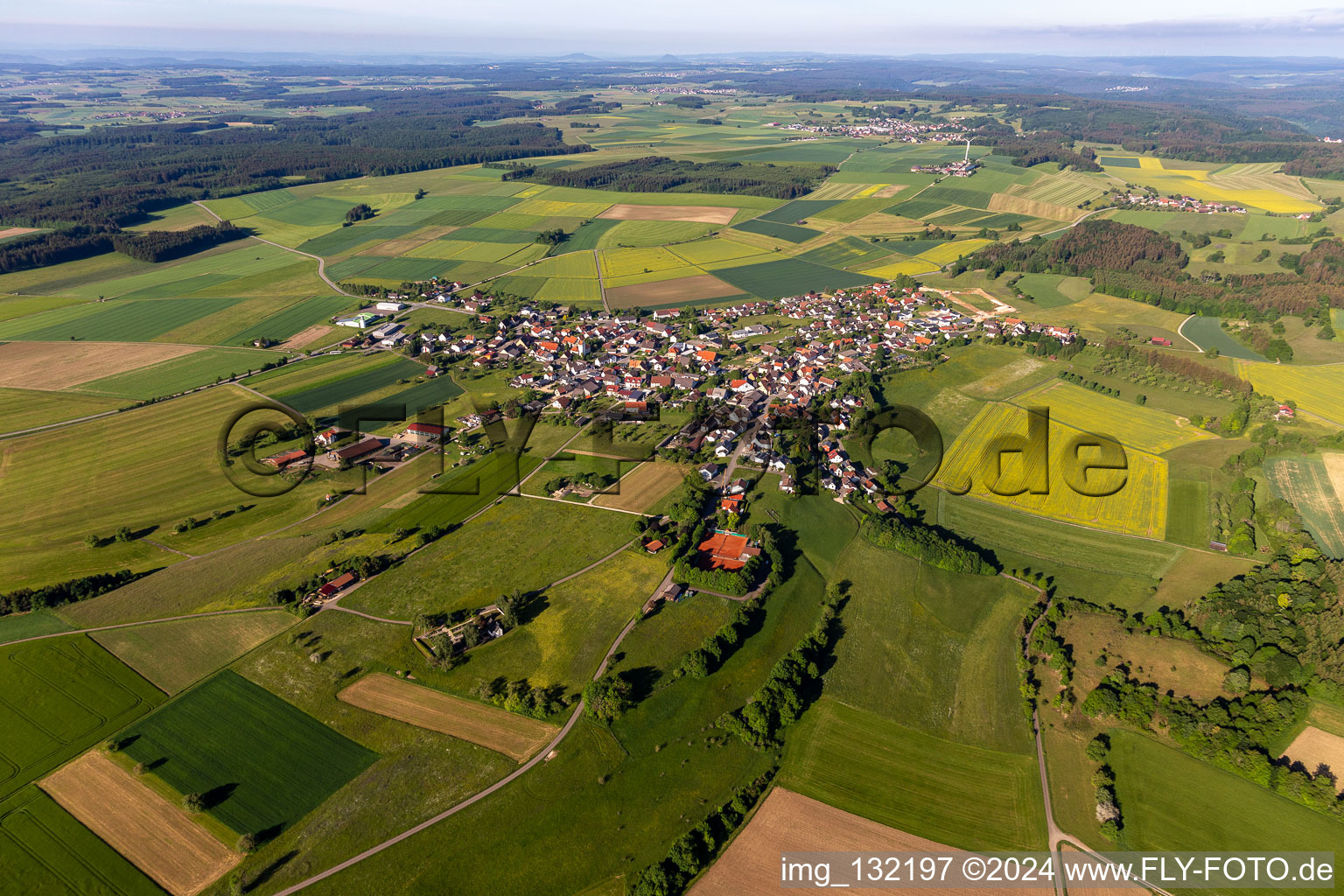 Aerial view of District Kreenheinstetten in Leibertingen in the state Baden-Wuerttemberg, Germany