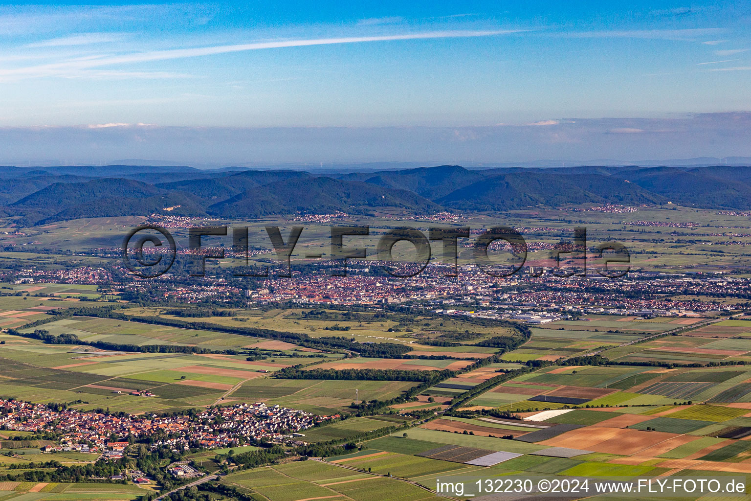 Drone recording of Insheim in the state Rhineland-Palatinate, Germany