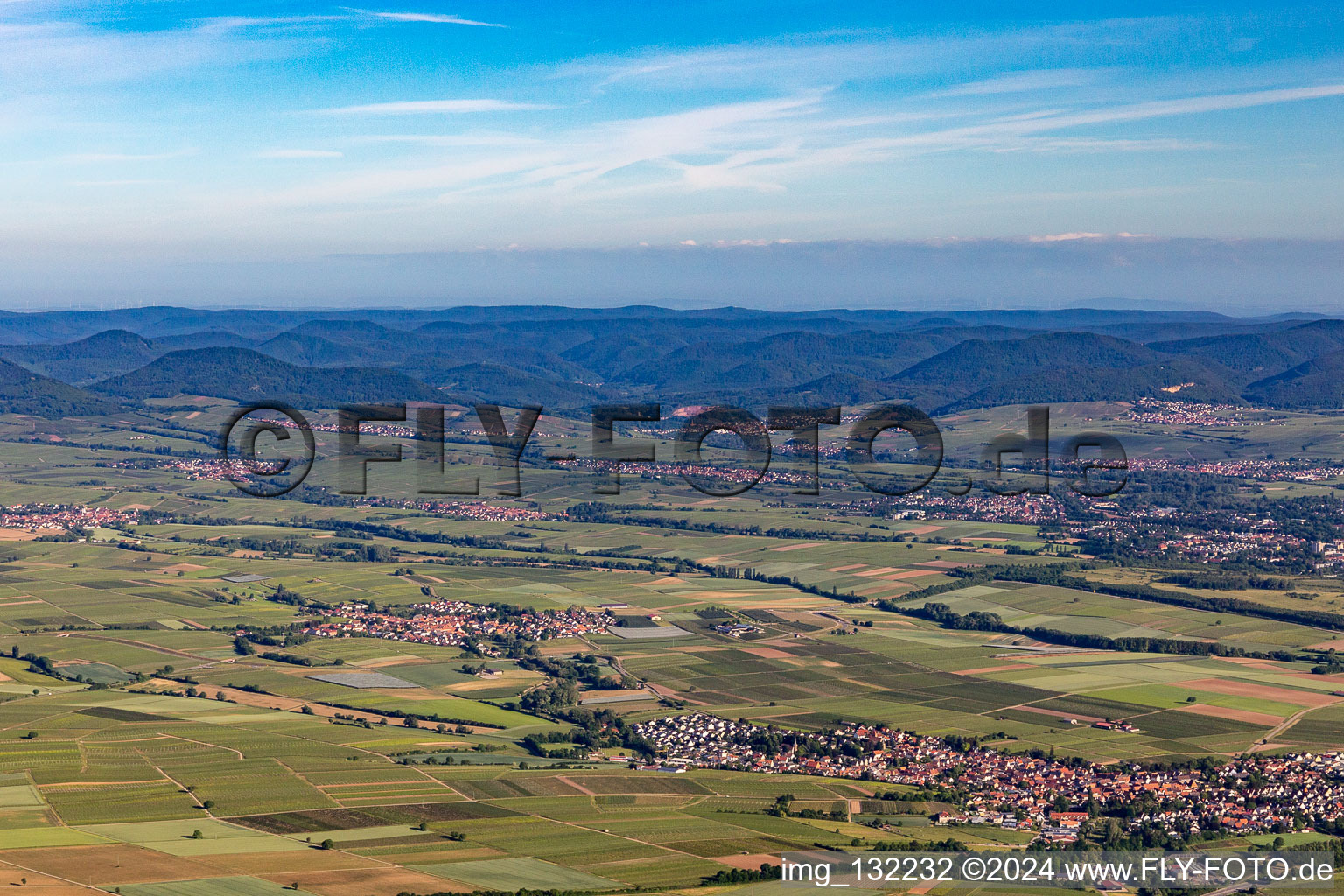 Aerial view of Impflingen in the state Rhineland-Palatinate, Germany