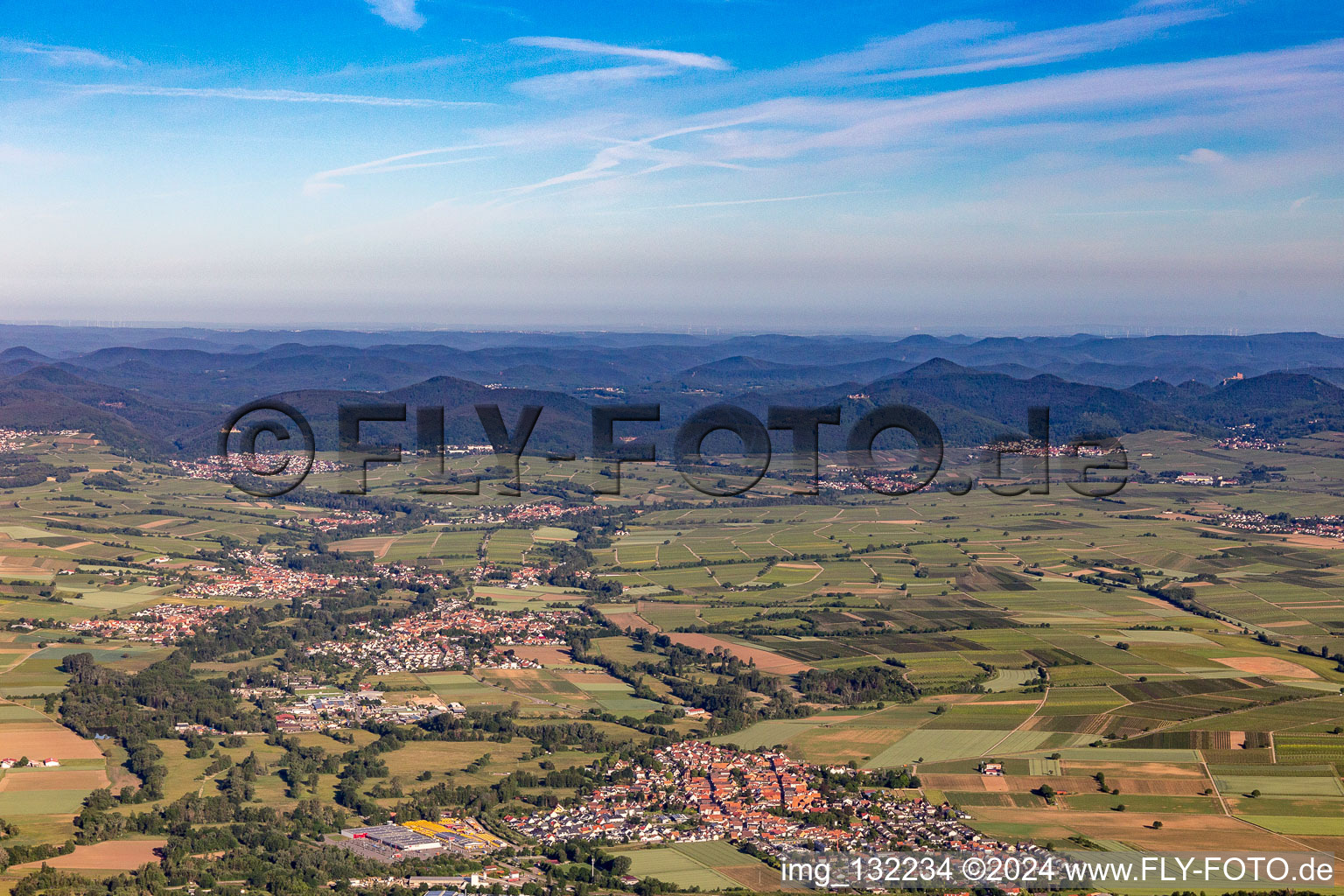 Southern Palatinate Panorama Klingbachtal in the district Billigheim in Billigheim-Ingenheim in the state Rhineland-Palatinate, Germany