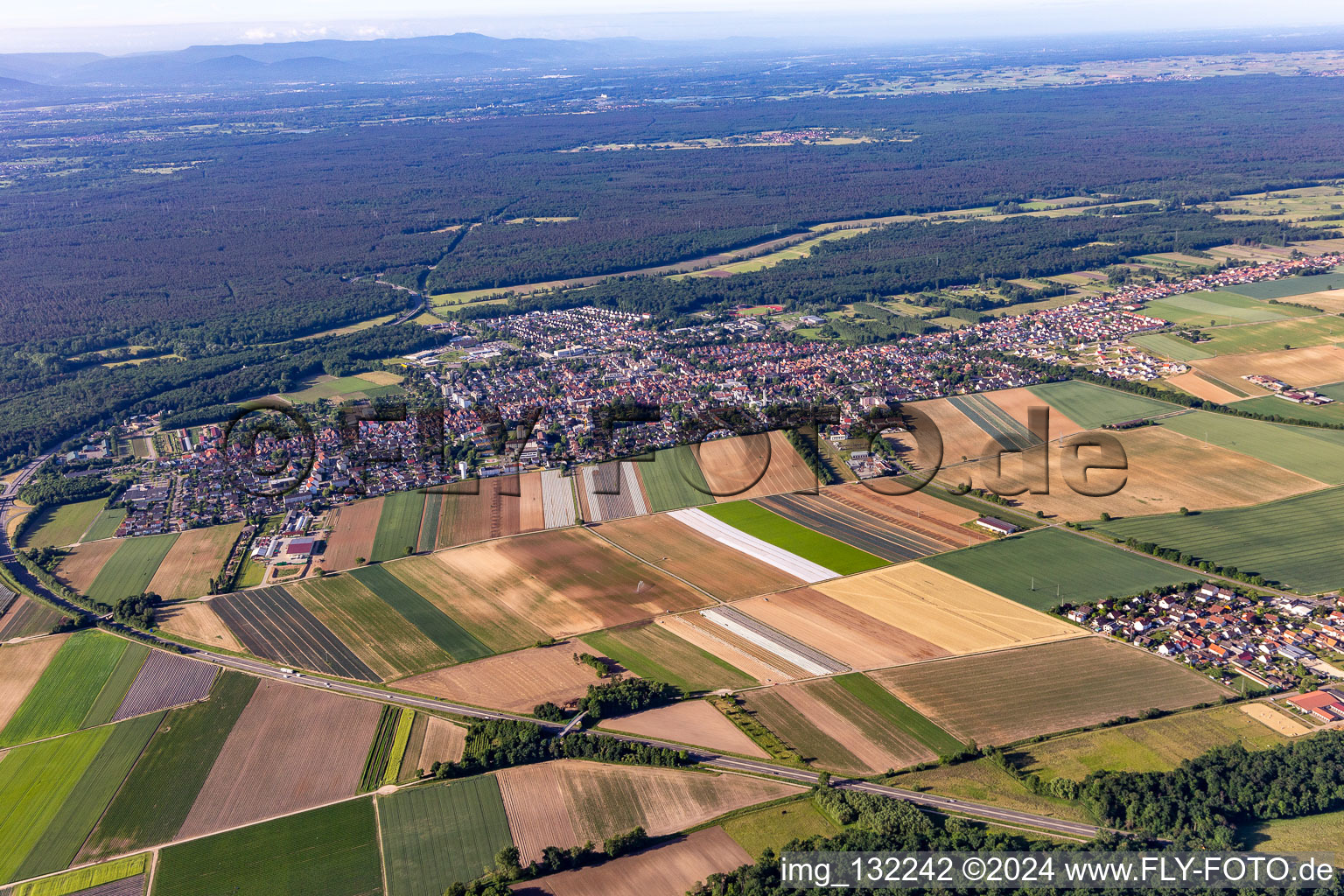 Kandel in the state Rhineland-Palatinate, Germany from the drone perspective