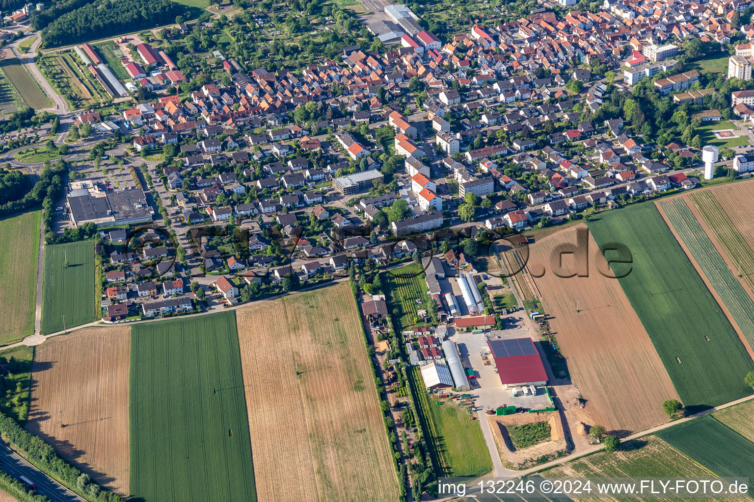 Kandel in the state Rhineland-Palatinate, Germany from a drone