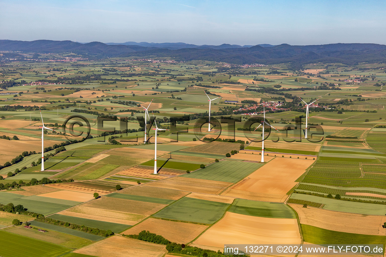 Wind farm Freckenfeld in Freckenfeld in the state Rhineland-Palatinate, Germany