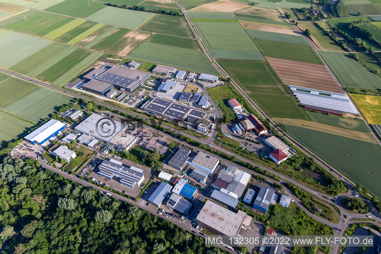 Industrial park W in the district Herxheim in Herxheim bei Landau/Pfalz in the state Rhineland-Palatinate, Germany