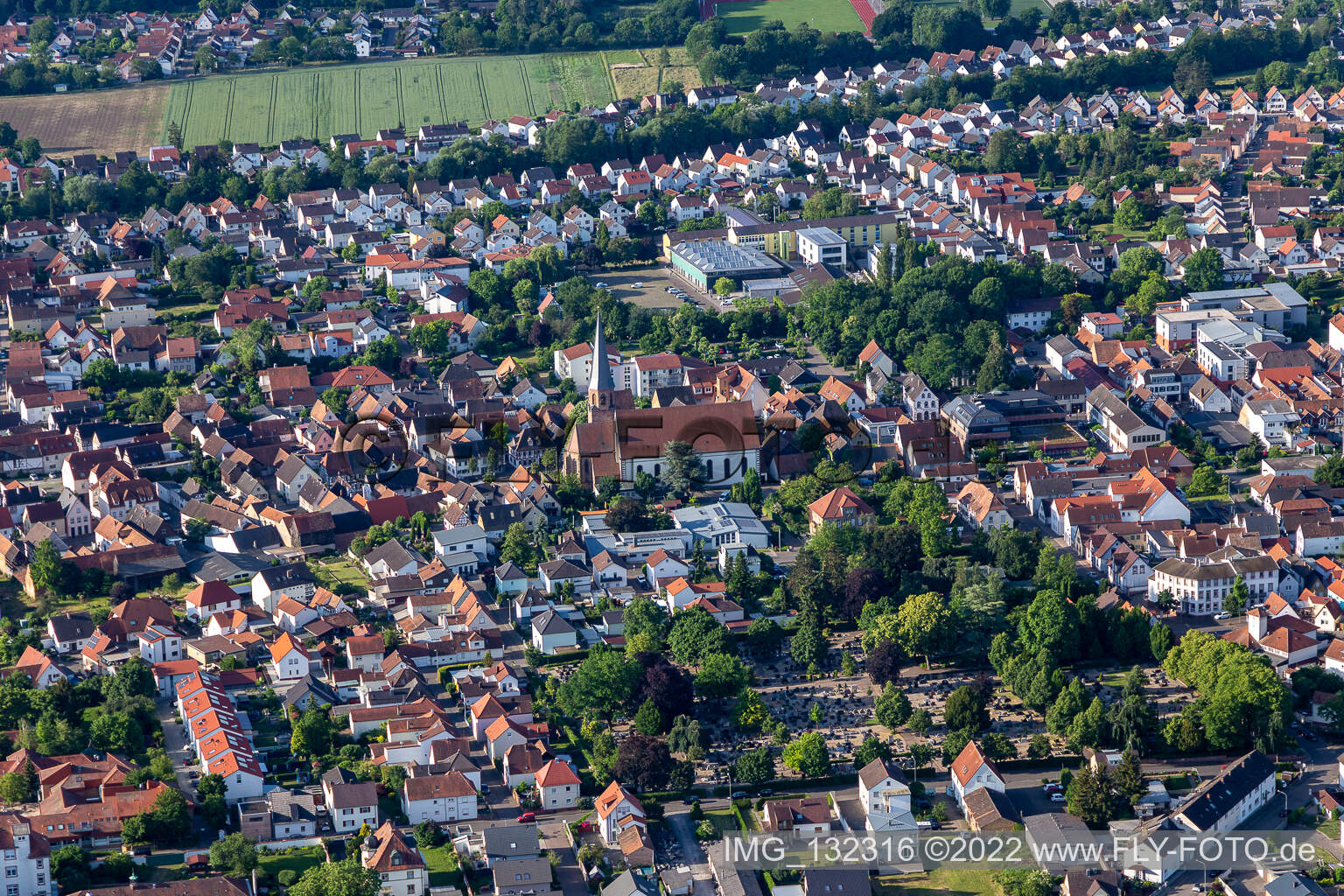 Catholic Church of St. Mary's Assumption Herxheim in the district Herxheim in Herxheim bei Landau in the state Rhineland-Palatinate, Germany