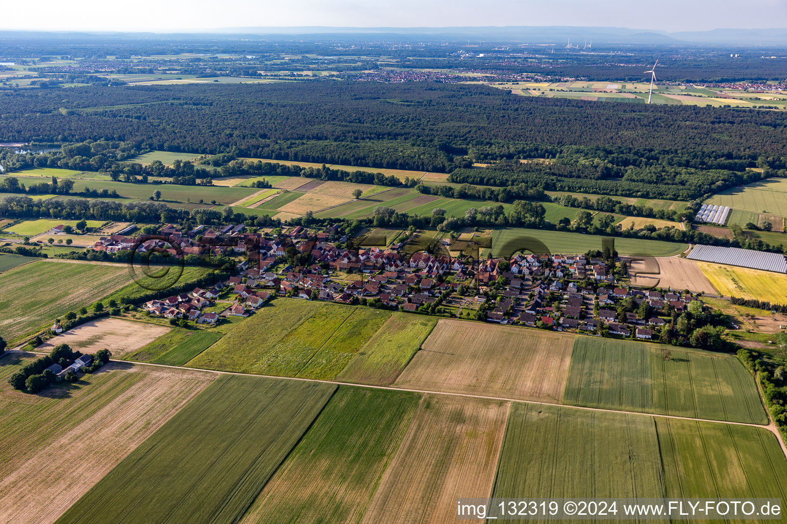 Herxheimweyher in the state Rhineland-Palatinate, Germany from a drone