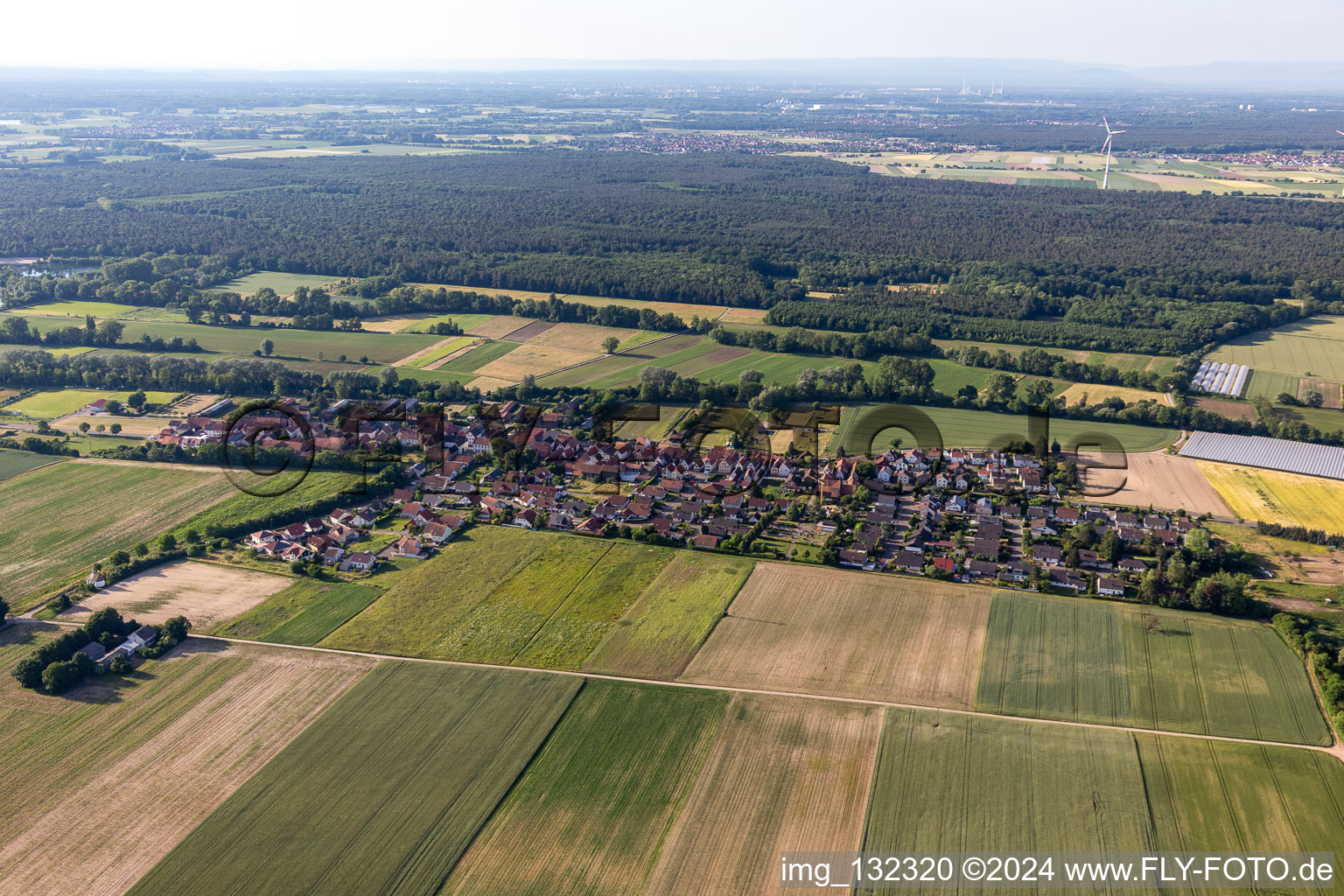 Herxheimweyher in the state Rhineland-Palatinate, Germany seen from a drone