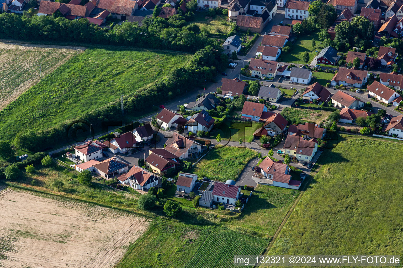 Knittelsheim Way in Herxheimweyher in the state Rhineland-Palatinate, Germany