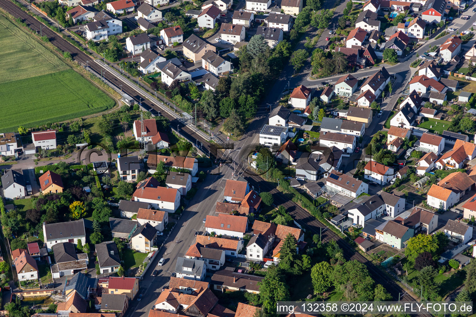 Rappengasse railway crossing in Rheinzabern in the state Rhineland-Palatinate, Germany