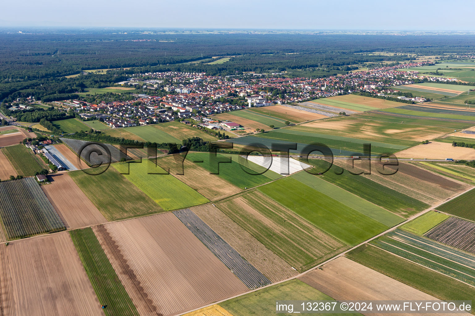 Kandel in the state Rhineland-Palatinate, Germany seen from a drone