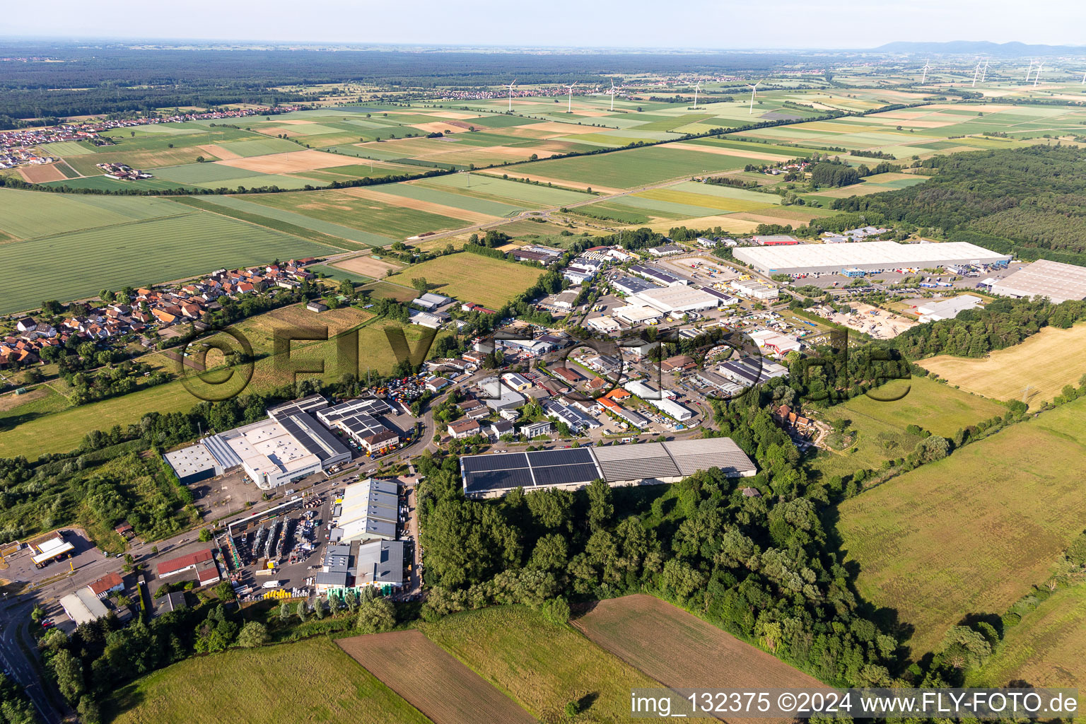 Horst Industrial Estate in the district Minderslachen in Kandel in the state Rhineland-Palatinate, Germany out of the air